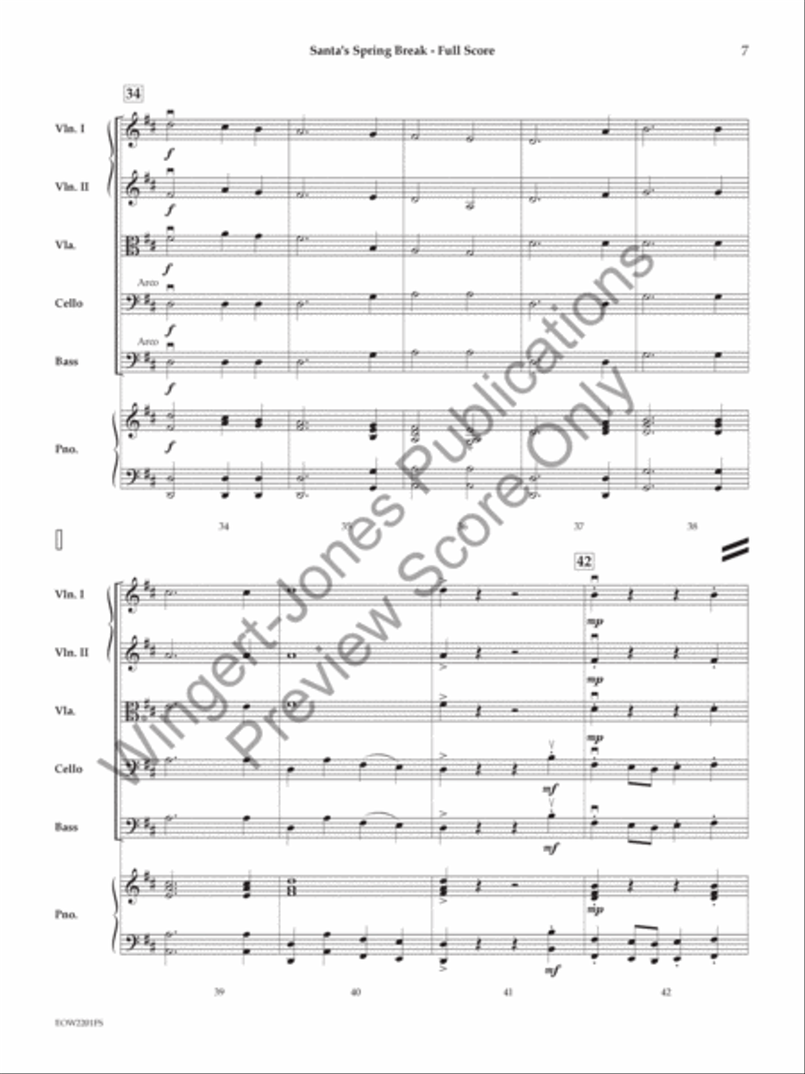 Santa's Spring Break String Orchestra scores gallery preview page 6
