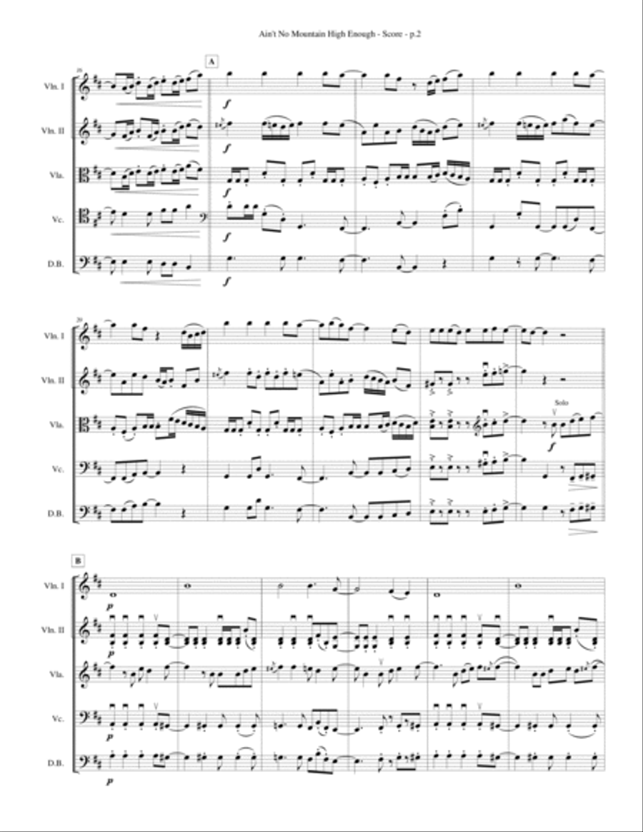 Ain't No Mountain High Enough String Quartet scores gallery preview page 4