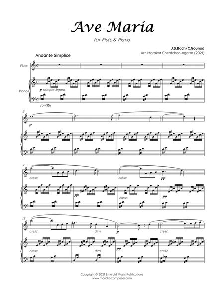 AVE MARIA GOUNOD for Flute & Piano image number null