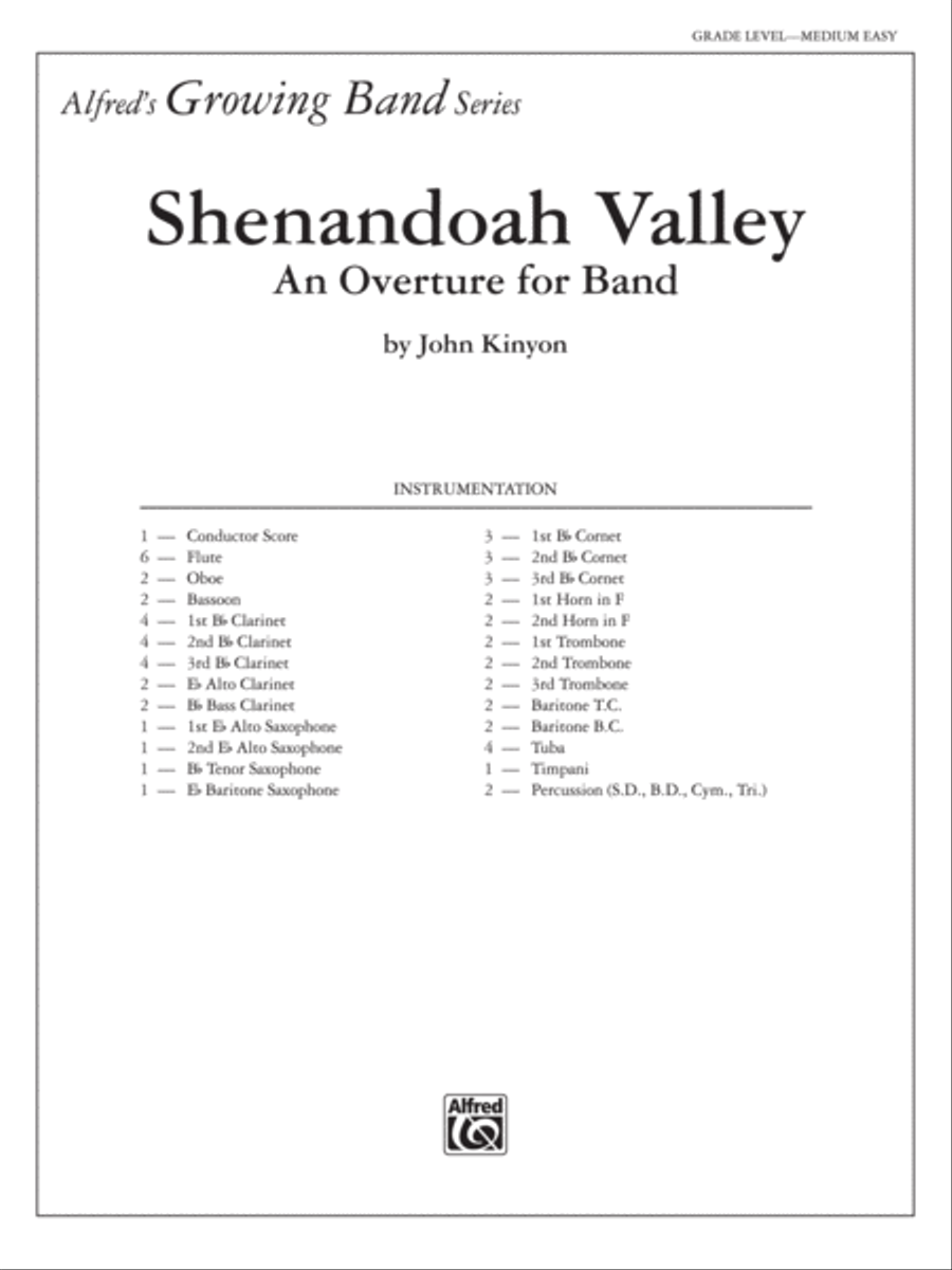 Shenandoah Valley: Score Concert Band scores gallery preview page 1