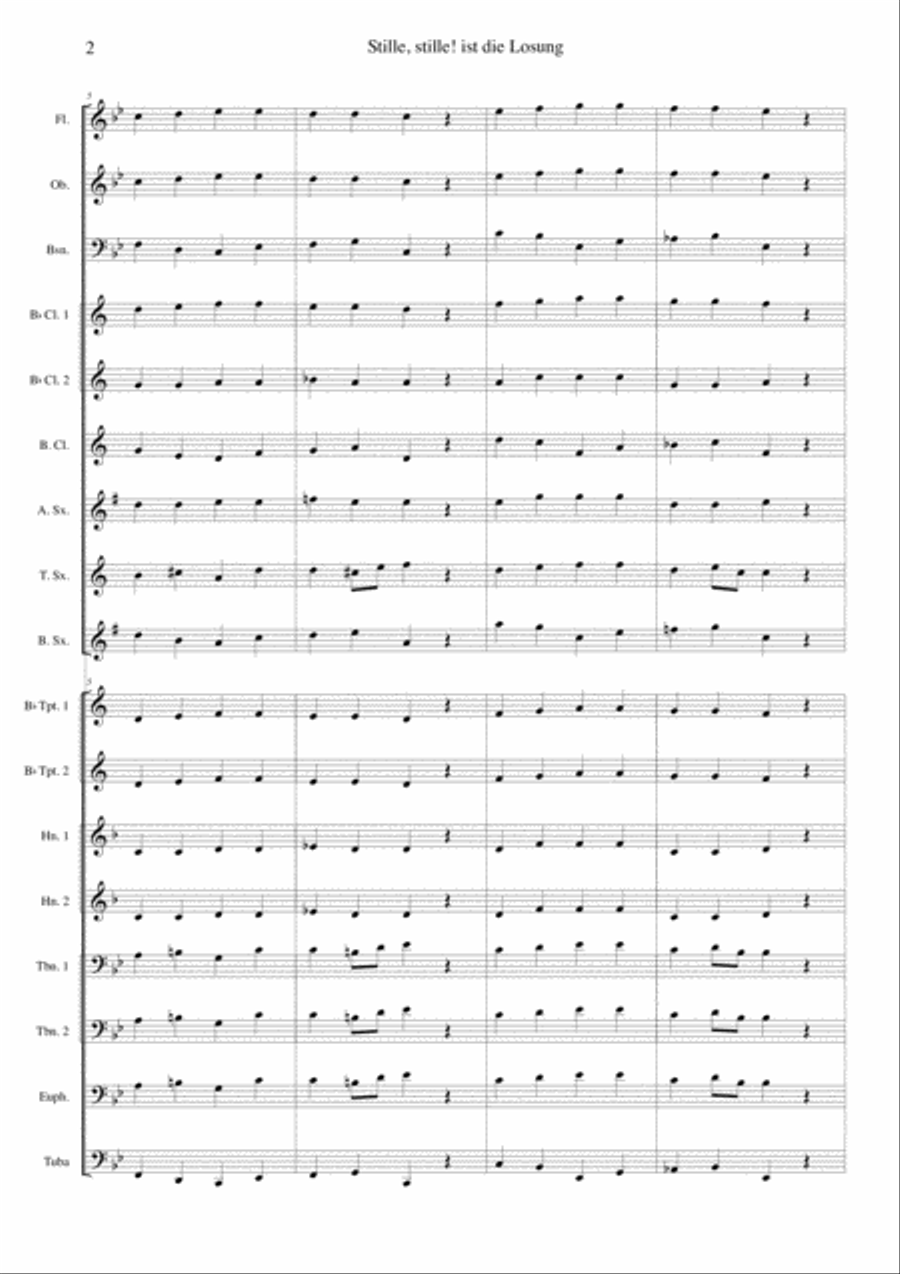 Stille, stille! ist die Losung Concert Band scores gallery preview page 3
