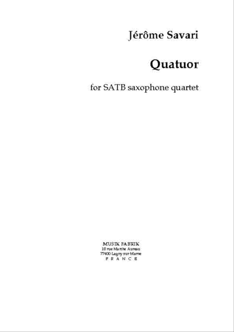Quatuor Saxophone Quartet scores gallery preview page 1