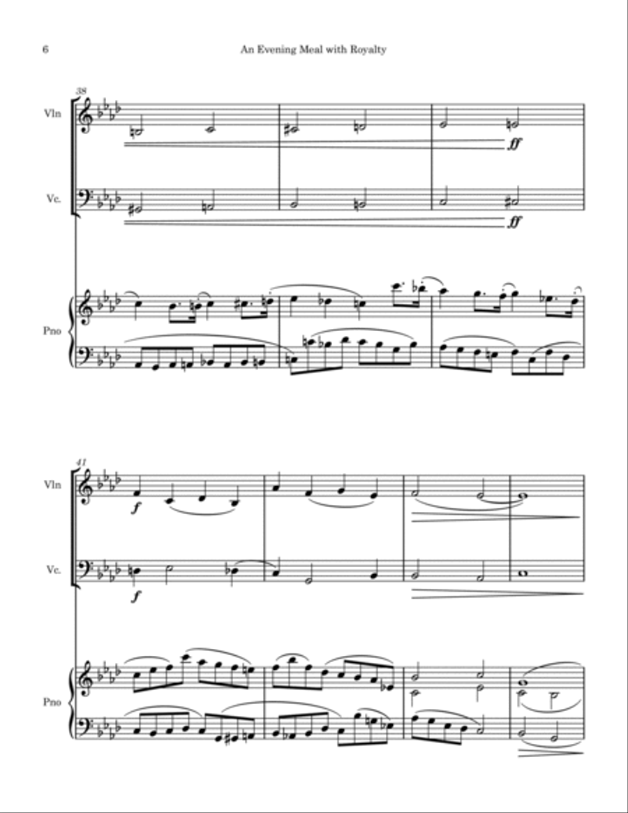 An Evening Meal with Royalty - 1st Movement Piano Trio scores gallery preview page 6