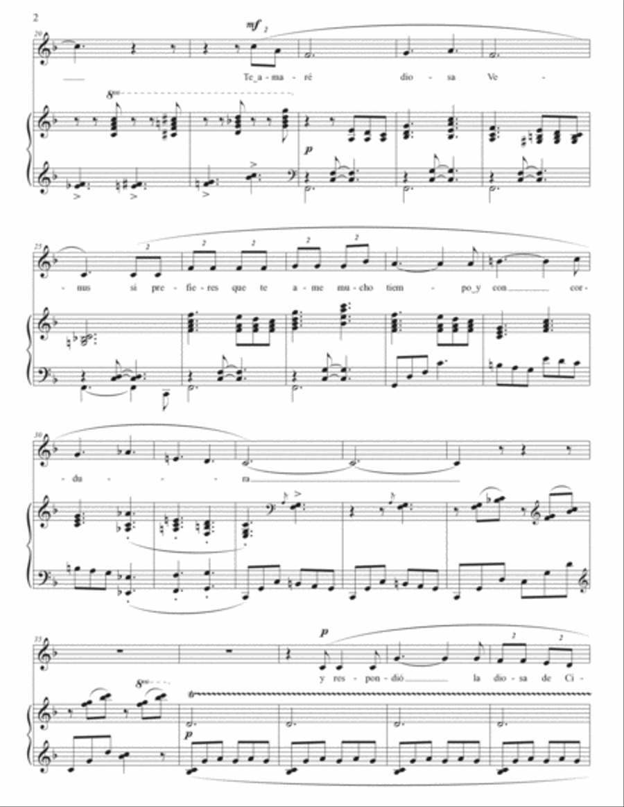 TURINA: Las locas por amor, Op. 19 no. 5 (transposed to F major) Voice scores gallery preview page 3