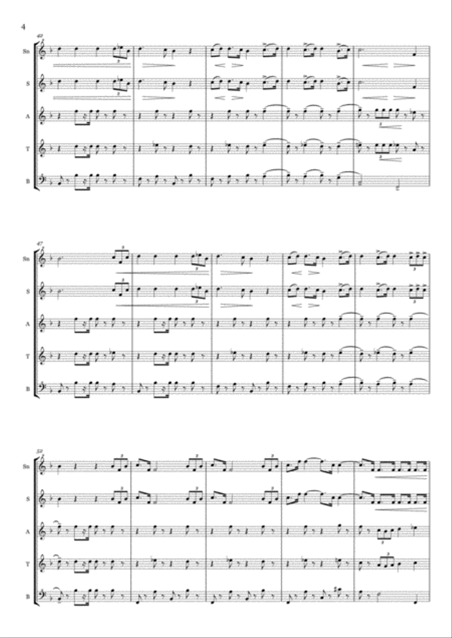 Giuseppe Verdi - Aida - Triumphal March - for recorder quintet Small Ensemble scores gallery preview page 4