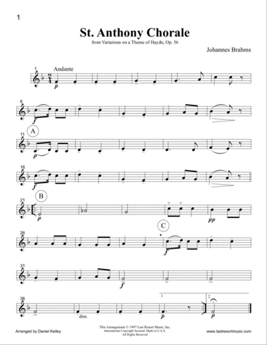 Music for Four Brass - Volume 1 - Part 3 French Horn in F 60132 Brass Ensemble scores gallery preview page 6
