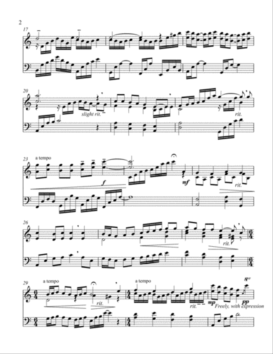 O Sacred Head Now Wounded/I Saw the Cross of Jesus Piano Solo scores gallery preview page 2