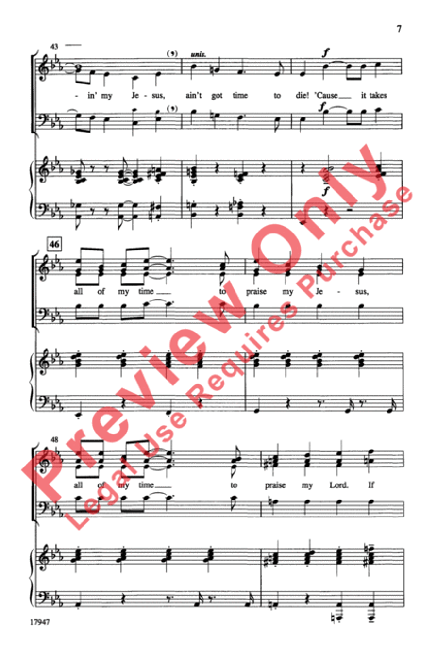 Ain't Got Time to Die (Ain-a That Good News?) 3-Part scores gallery preview page 7