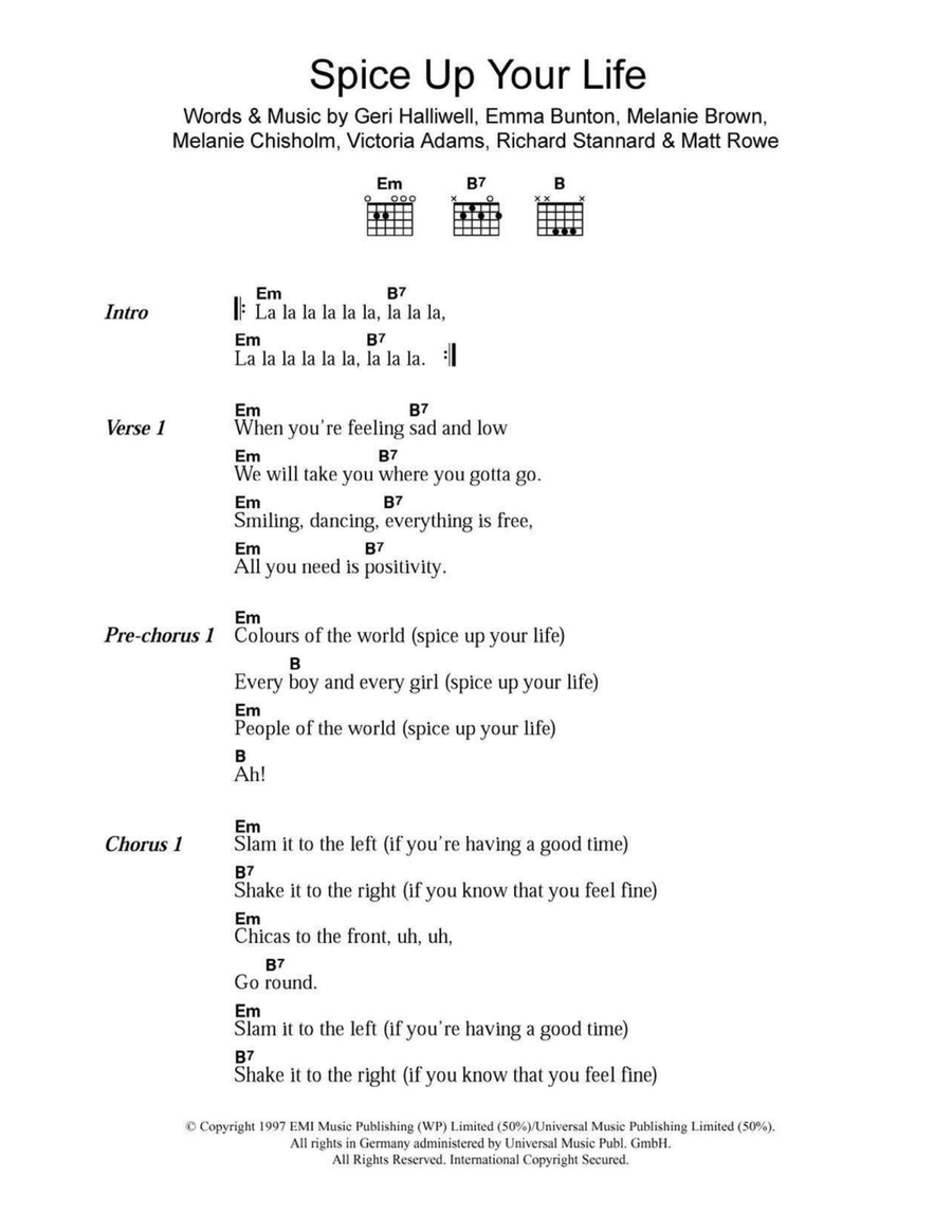 Spice Up Your Life Acoustic Guitar scores gallery preview page 1