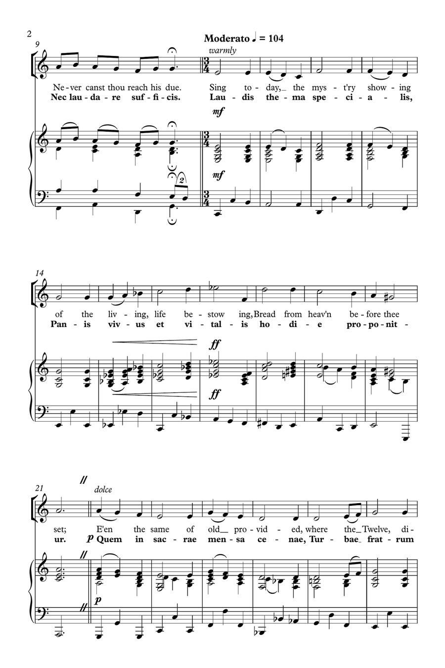 Lauda, Sion (Laud, O Sion) 4-Part scores gallery preview page 2