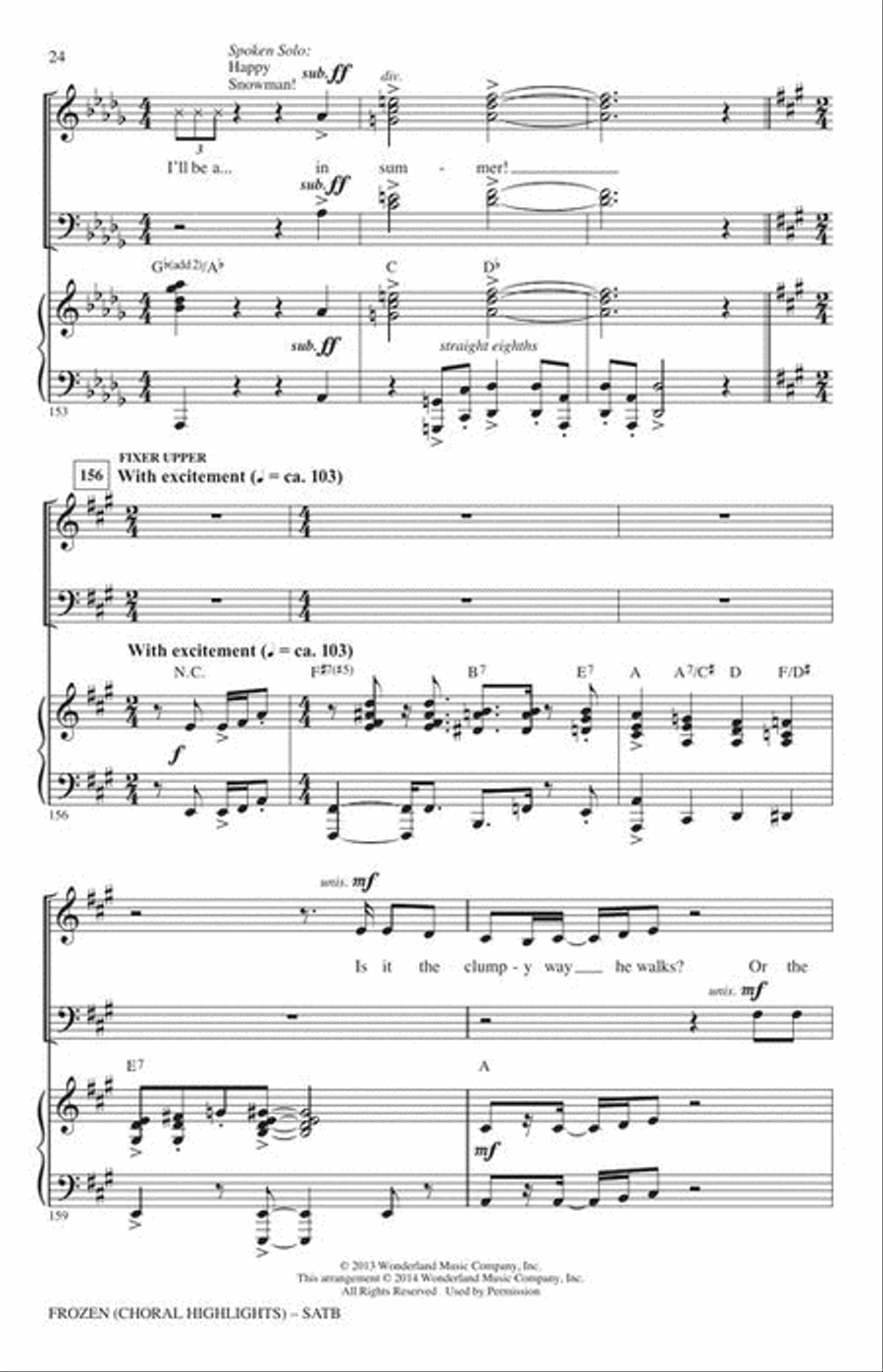 Frozen (Choral Highlights) 4-Part scores gallery preview page 7