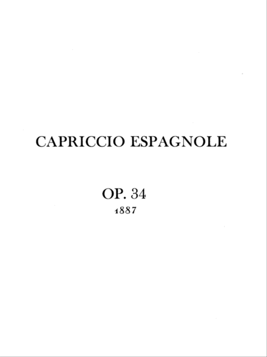 Capriccio Espagnole Piano Duet