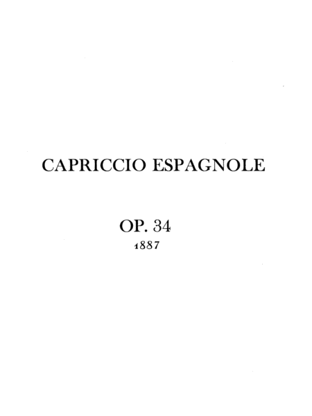 Capriccio Espagnole Piano Duet