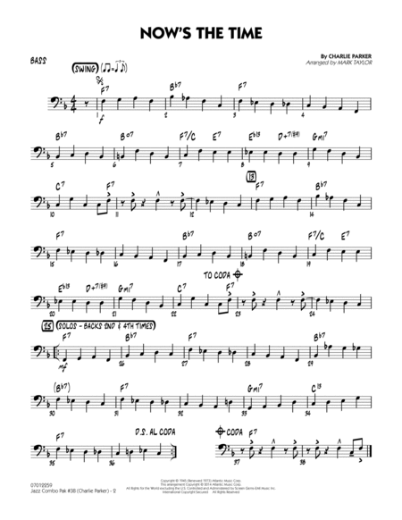 Jazz Combo Pak #38 (Charlie Parker) - Bass