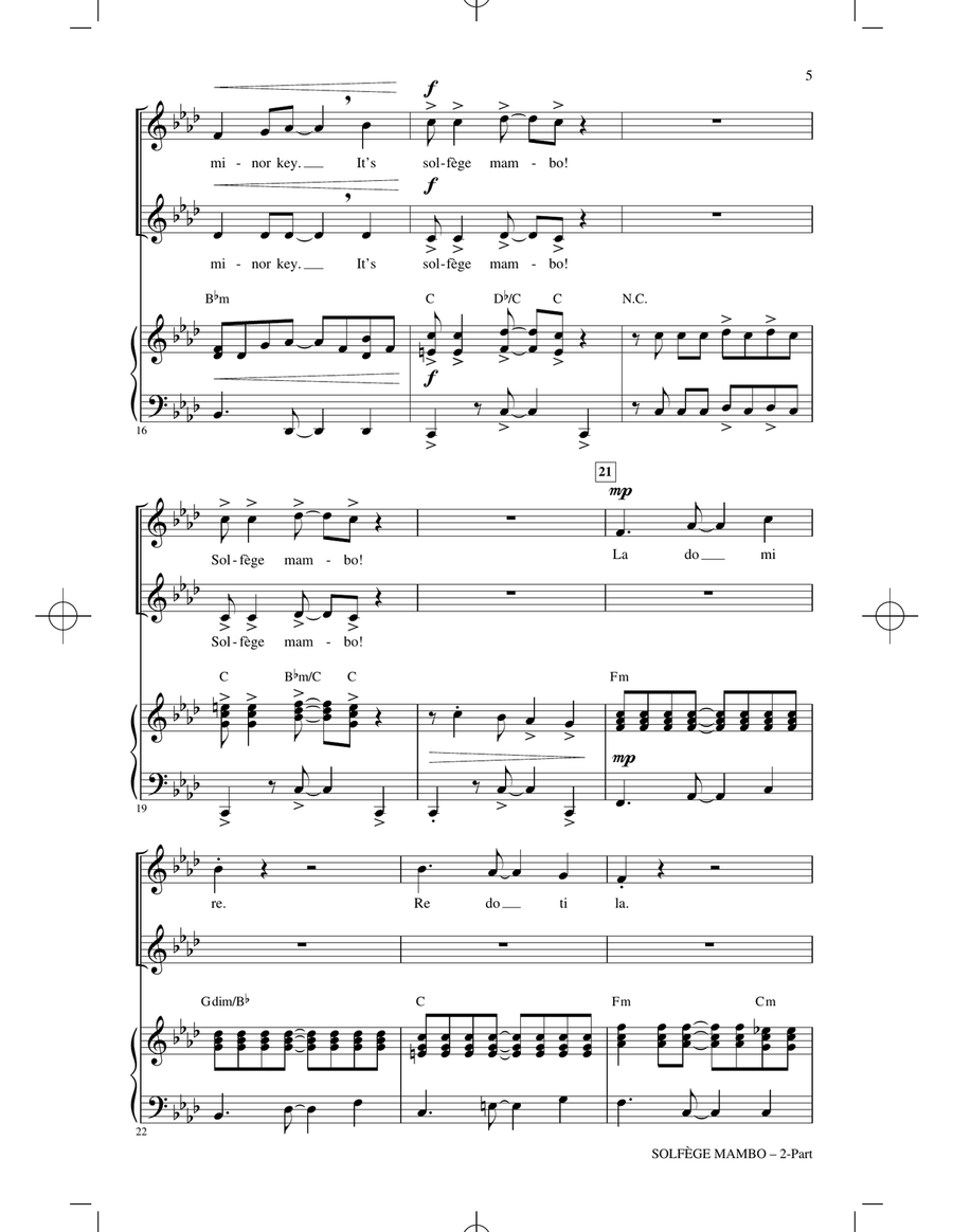 Solfege Mambo 2-Part scores gallery preview page 3