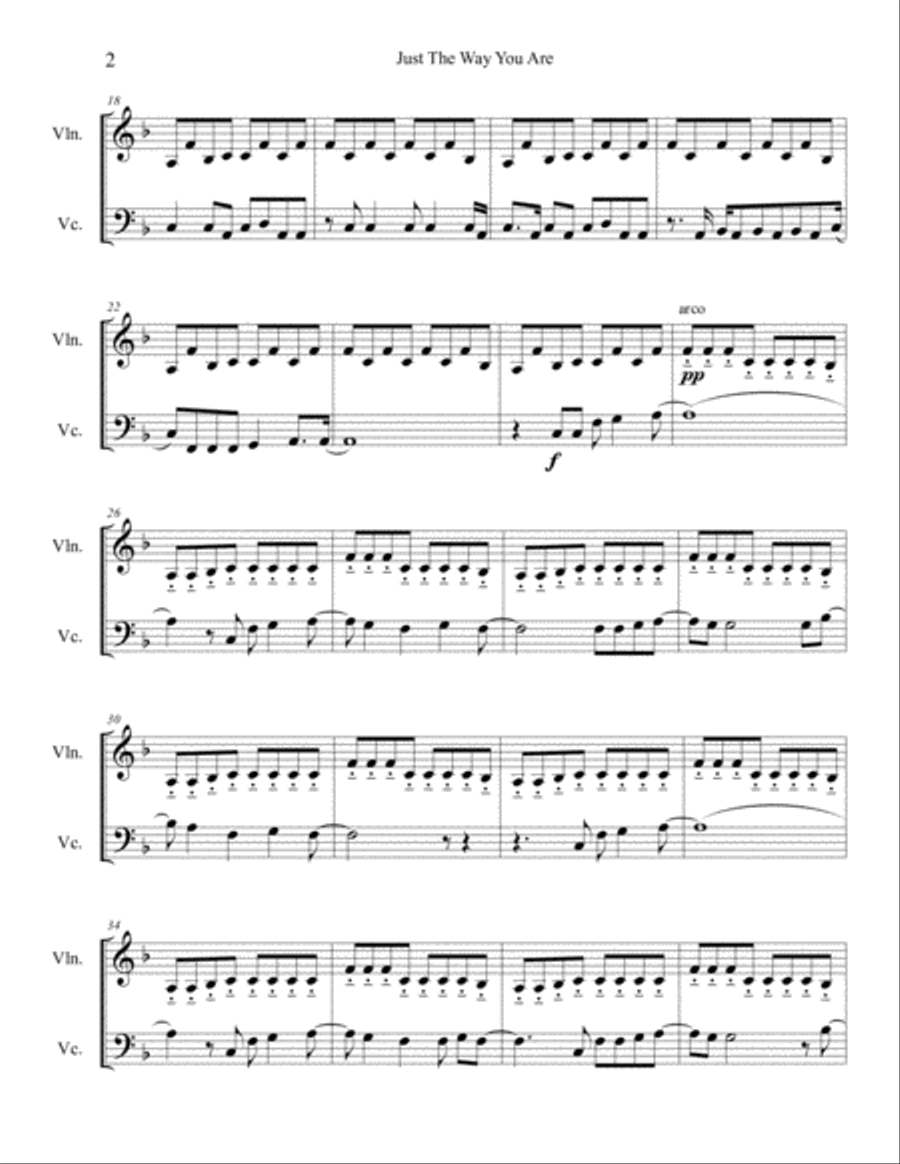 Just The Way You Are String Duet scores gallery preview page 2
