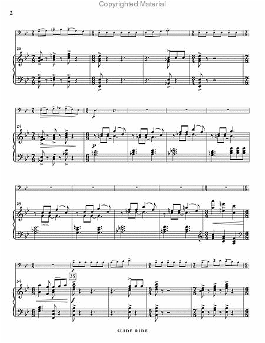 Slide Ride (piano reduction) Piano Accompaniment scores gallery preview page 3