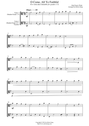 O Come, All Ye Faithful (for viola duet, suitable for grades 1-5)