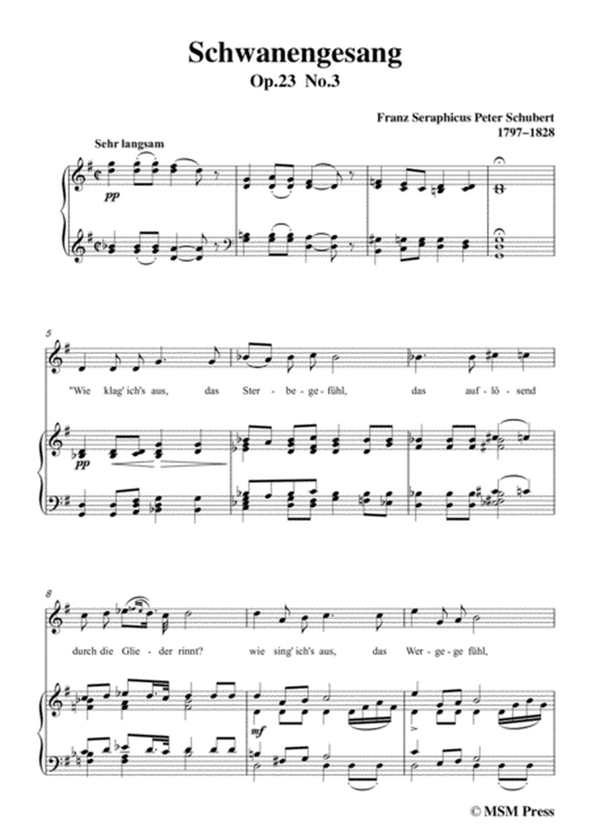 Schubert-Schwanengesang,Op.23 No.3,in G Major,for Voice&Piano image number null