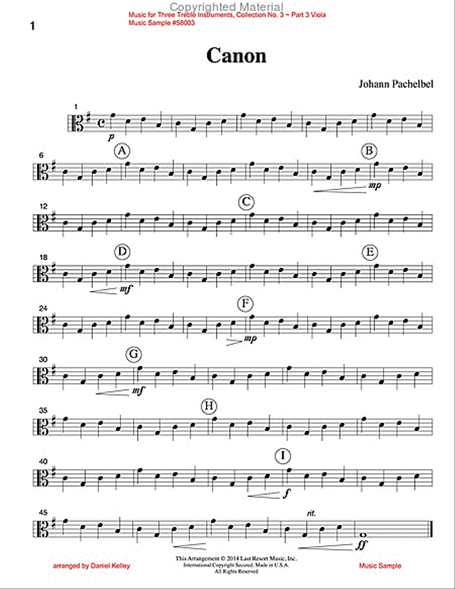 Music for Three Treble Instruments, Collection No. 3 Wedding & Classical Favorites English Horn scores gallery preview page 5
