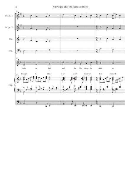 All People That On Earth Do Dwell (Vocal solo - High Key) (Full Score) - Score Only image number null