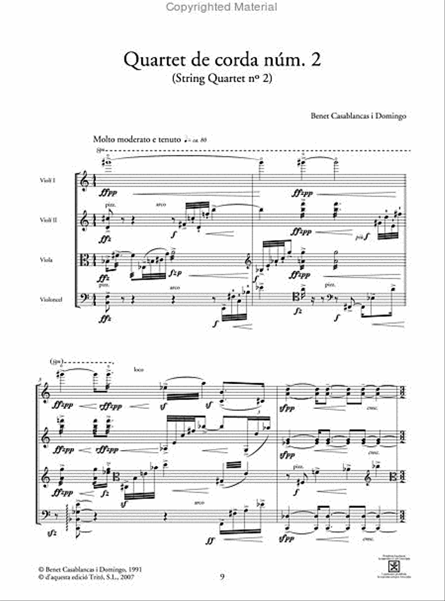 Quartet de corda núm. 2 String Quartet scores gallery preview page 2