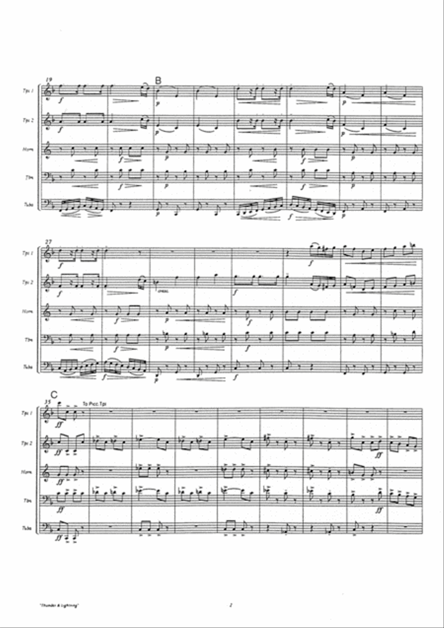 Thunder & Lightning Brass Quintet scores gallery preview page 5