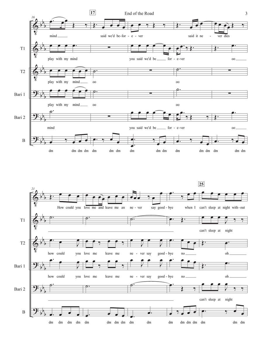 End Of The Road End Of The Road TTBB scores gallery preview page 3
