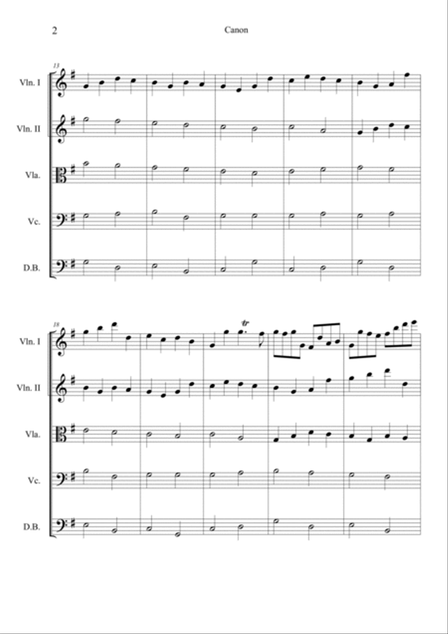 Canon in G String Quintet scores gallery preview page 2
