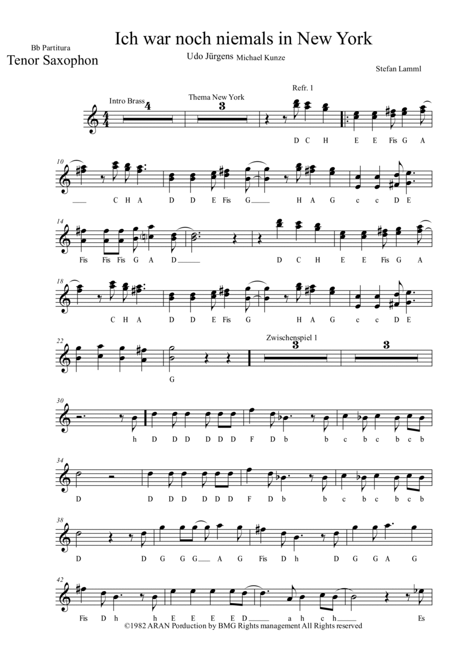 Ich War Noch Niemals In New York Woodwind Duet scores gallery preview page 1