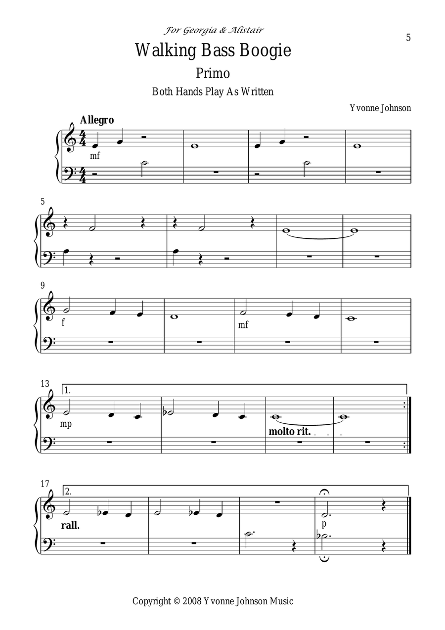 5 Easy Piano Duets Beginner - Level 1 Easy Piano scores gallery preview page 6