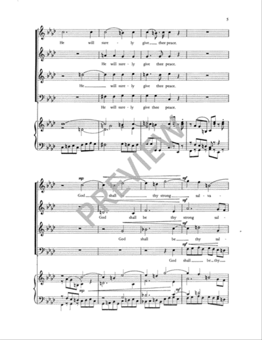 He Will Surely Give Thee Peace 4-Part scores gallery preview page 6