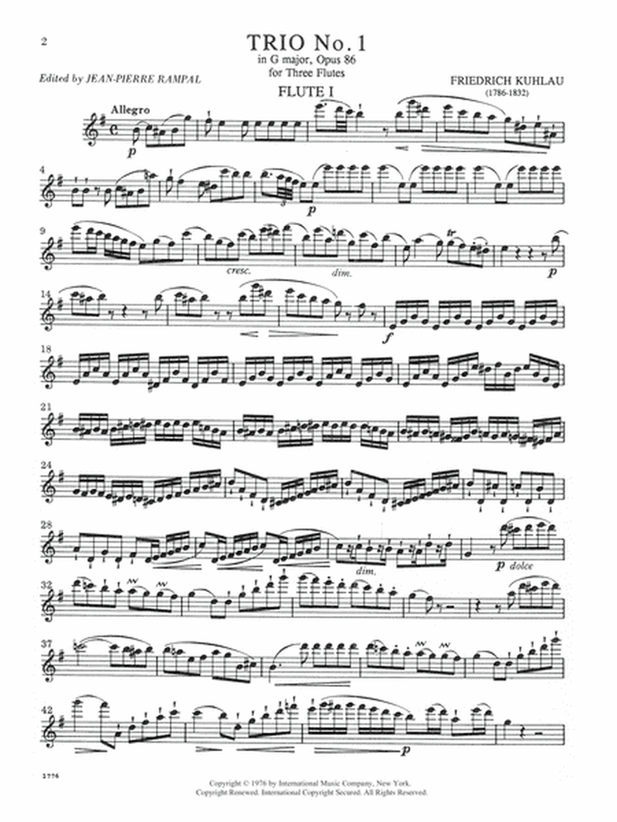 Trio In G Major, Opus 86, No. 1