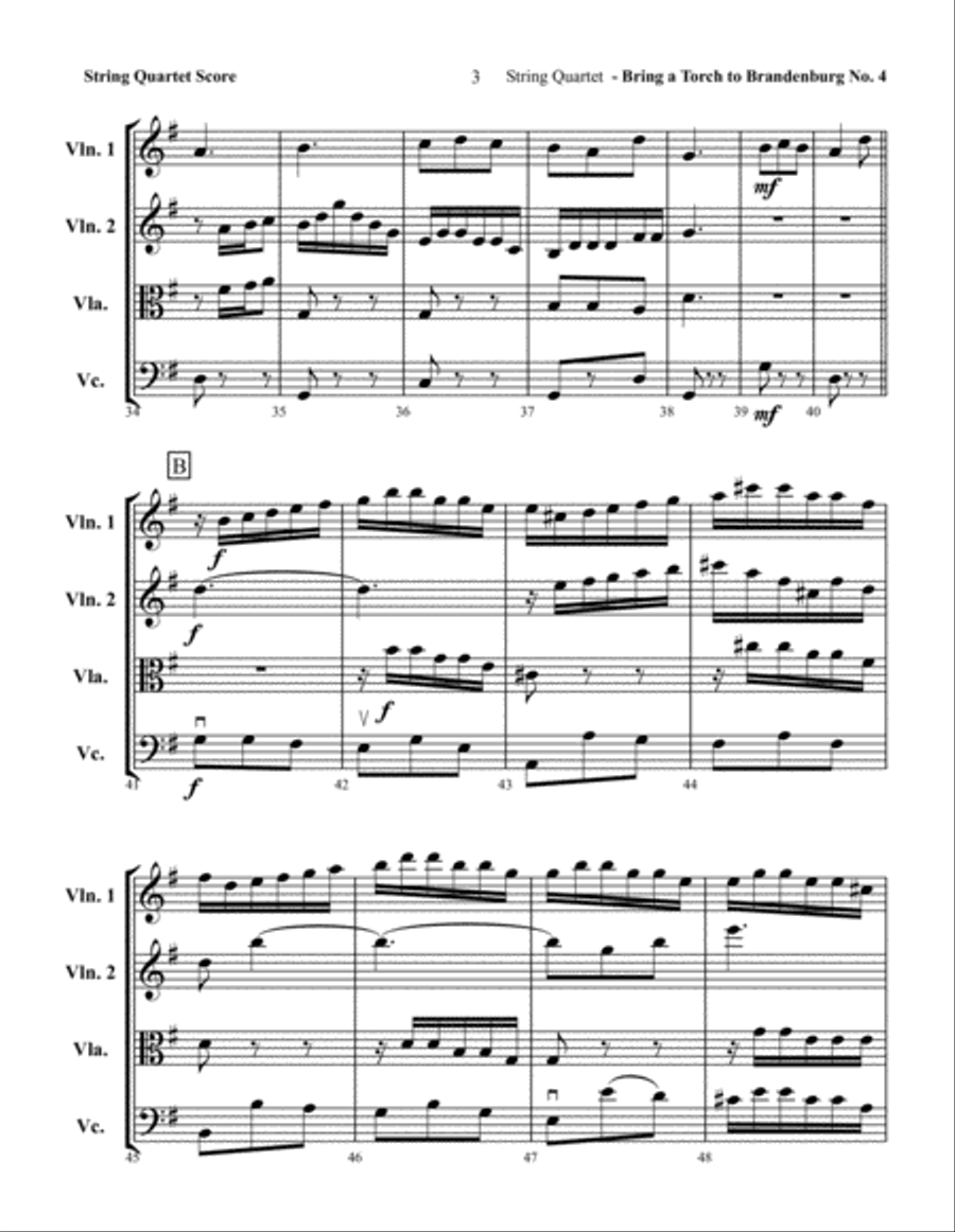 Bring a Torch to Brandenburg No.4 Chamber Orchestra scores gallery preview page 3