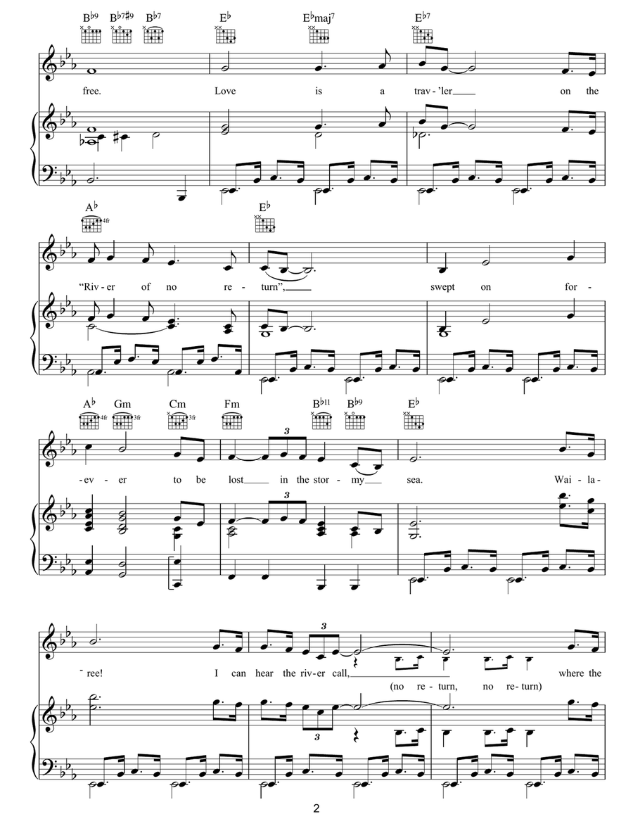 The River Of No Return Piano, Vocal, Guitar scores gallery preview page 2