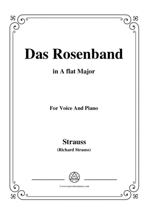 Book cover for Richard Strauss-Das Rosenband in A flat Major,for Voice and Piano