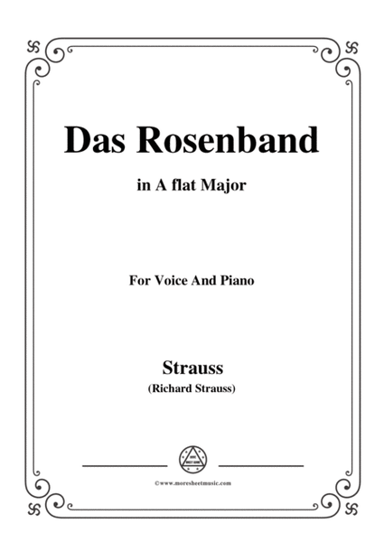 Richard Strauss-Das Rosenband in A flat Major,for Voice and Piano image number null