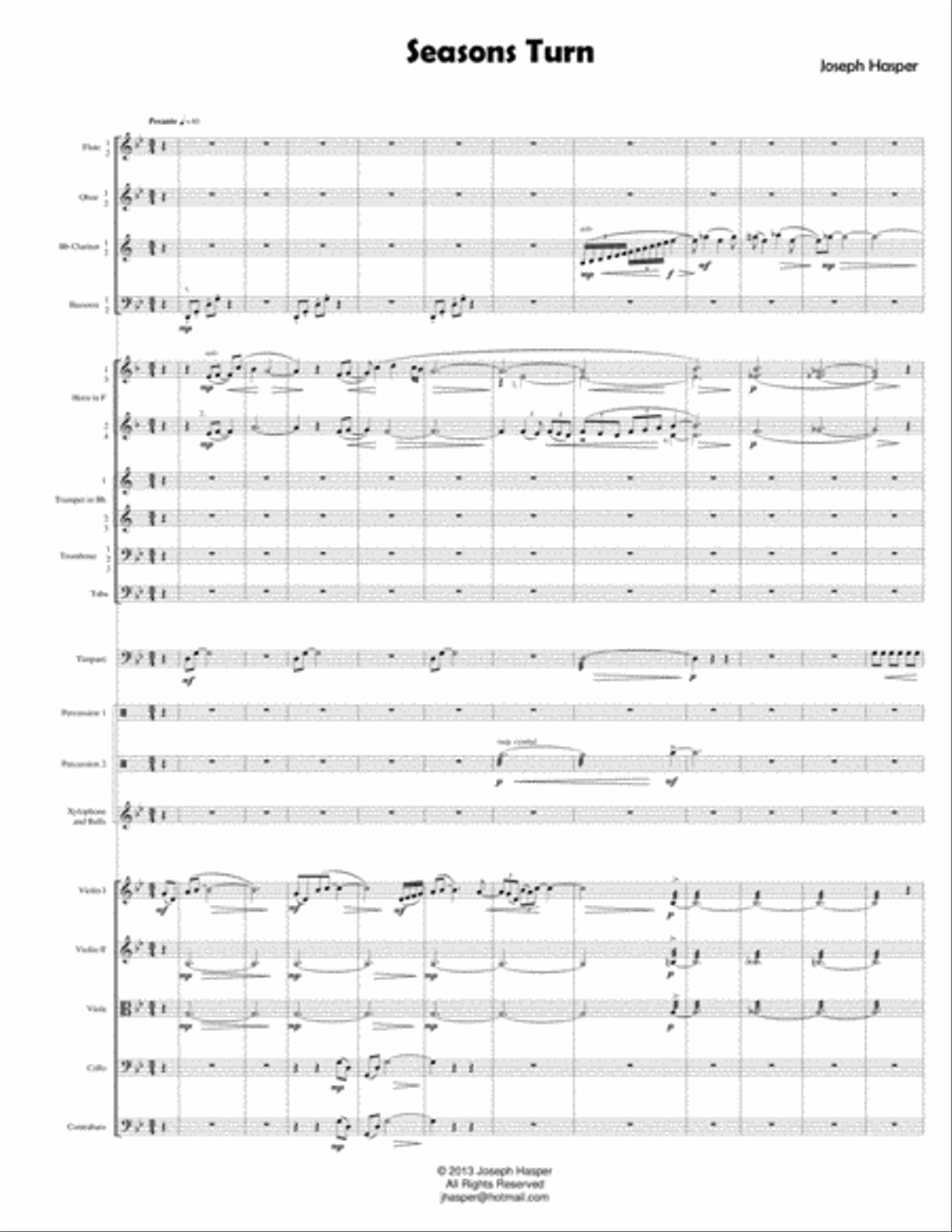 Seasons Turn (Andante from Symphony No. 1) Full Orchestra scores gallery preview page 3