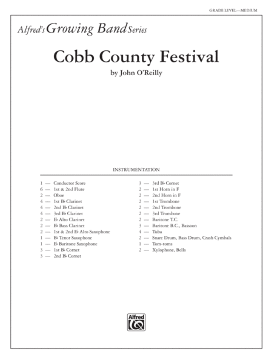 Cobb County Festival: Score Concert Band scores gallery preview page 1