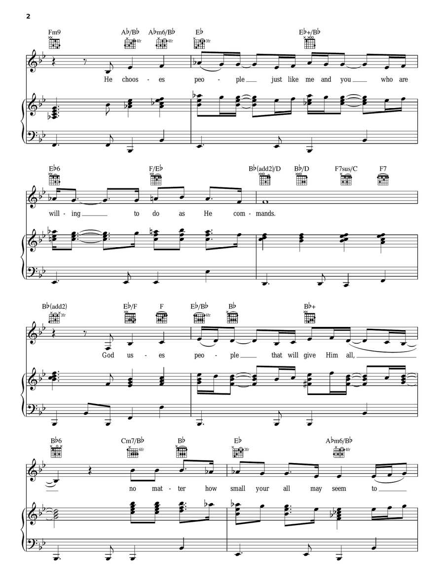 Ordinary People Ordinary People Piano, Vocal, Guitar scores gallery preview page 2