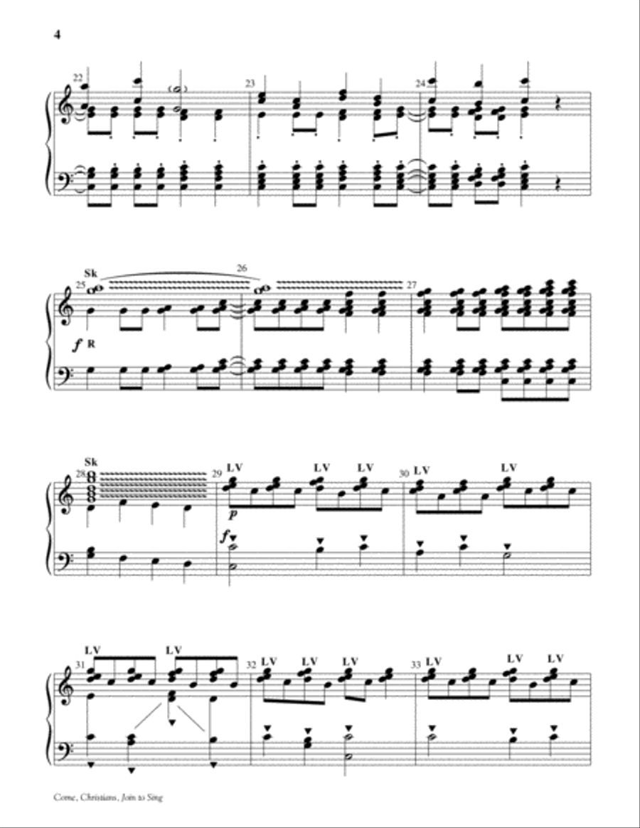 Come, Christians, Join to Sing 3-Octaves scores gallery preview page 4