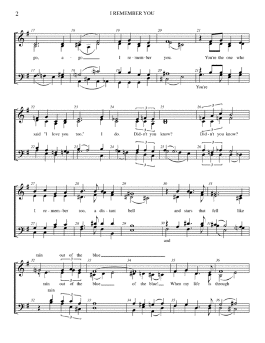 I Remember You I Remember You 4-Part scores gallery preview page 2