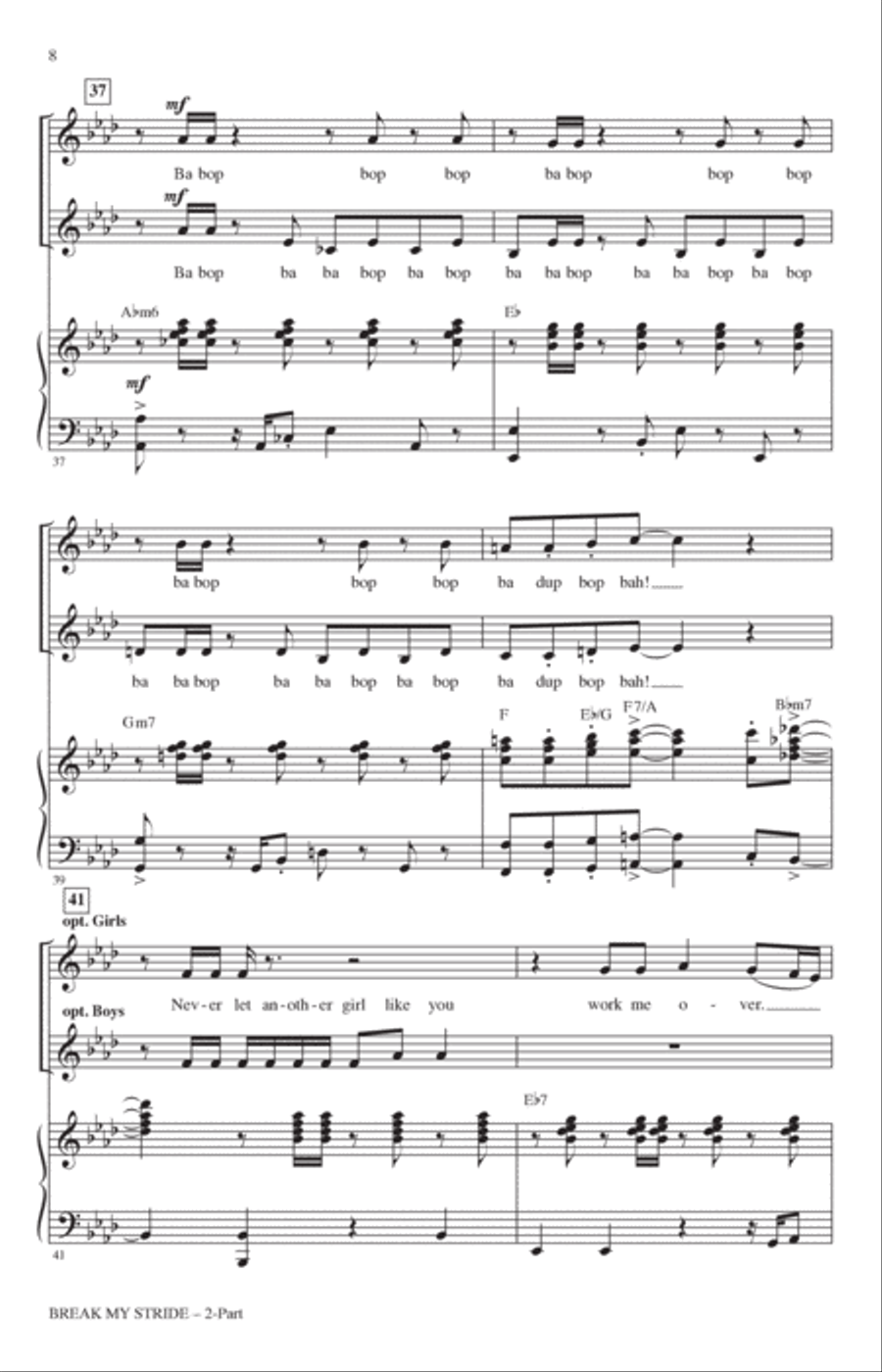 Break My Stride (arr. Mark Brymer) 2-Part scores gallery preview page 7
