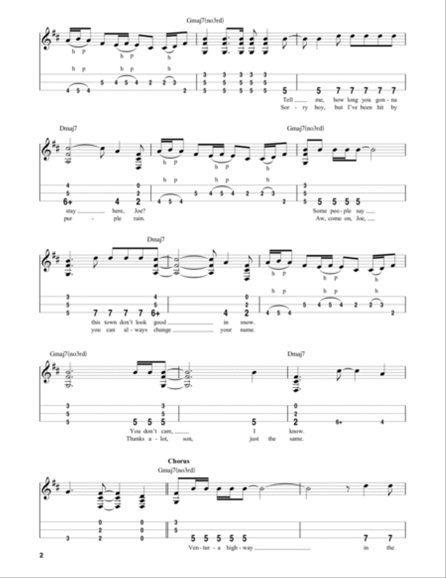 Ventura Highway (arr. Steven B. Eulberg) Dulcimer scores gallery preview page 2
