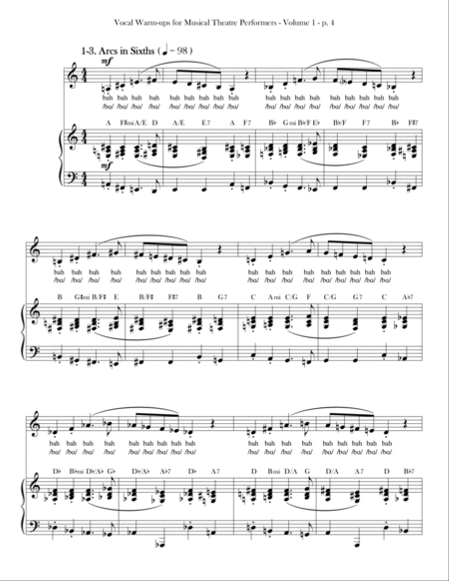 Vocal Warm-Ups for Musical Theatre Performers: Volume 1 Voice scores gallery preview page 4