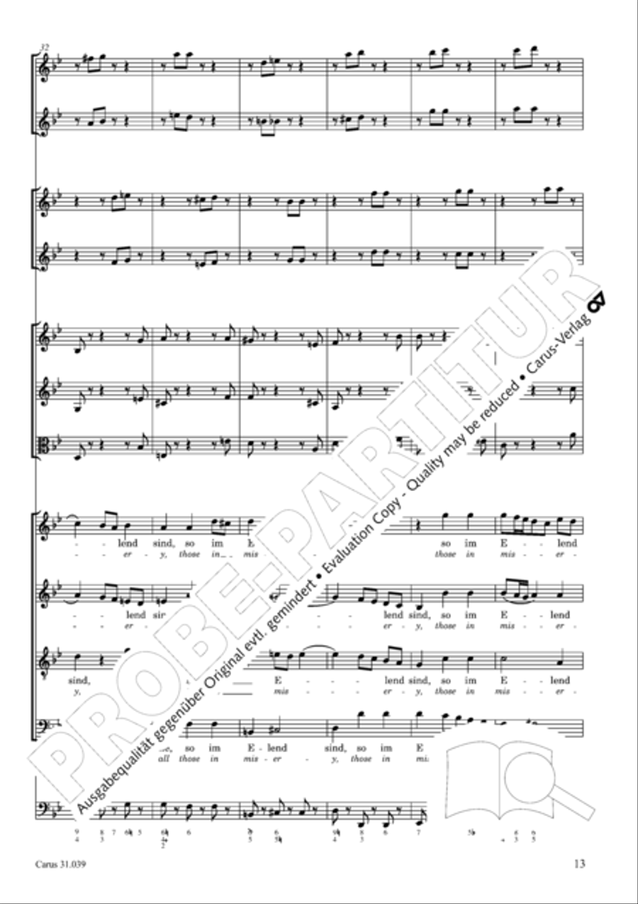Give the hungry ones thy bread (Brich dem Hungrigen dein Brot) 4-Part scores gallery preview page 13