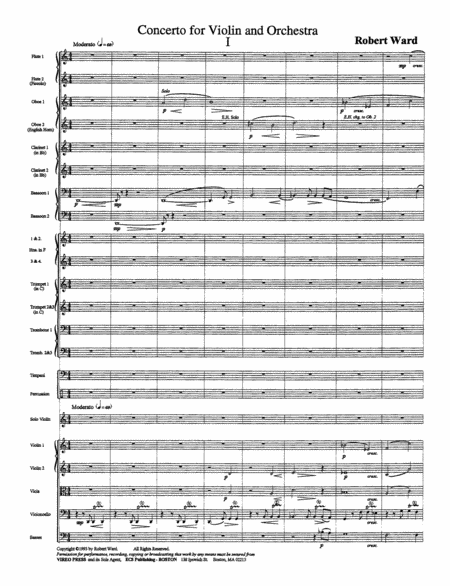 Concerto for Violin & Orchestra (Full Score)