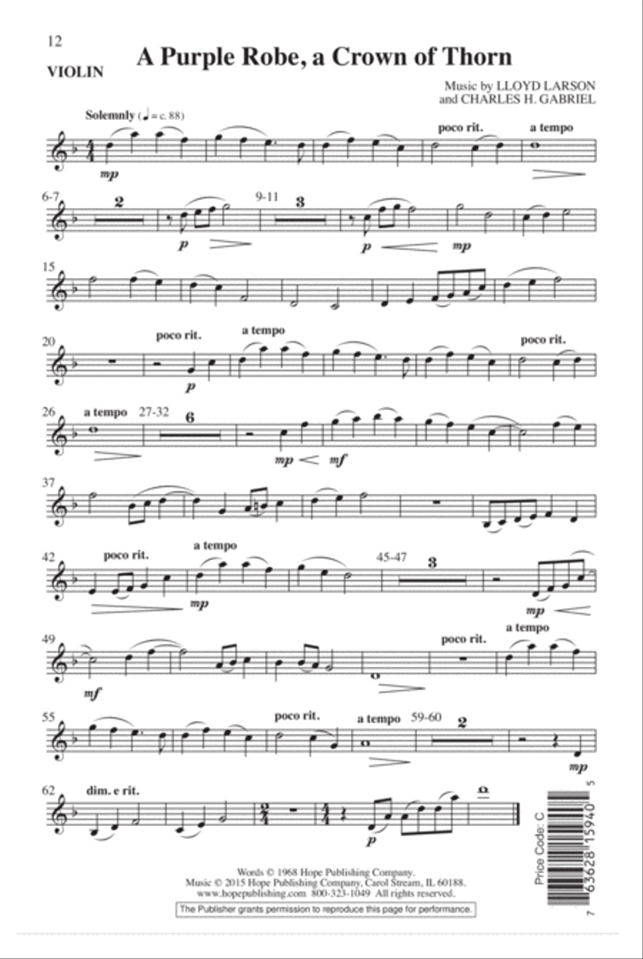 A Purple Robe, a Crown of Thorn 4-Part scores gallery preview page 13