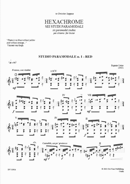 Hexachrome: Six Paramodal Studies, for Guitar