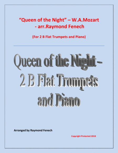 Queen of the Night - From the Magic Flute - 2 B Flat Trumpets and Piano image number null